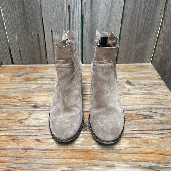 Paul Green Nora Hydro Bootie Womens 8 Tan Suede Stacked Heel Zip Boot - Picture 4 of 16